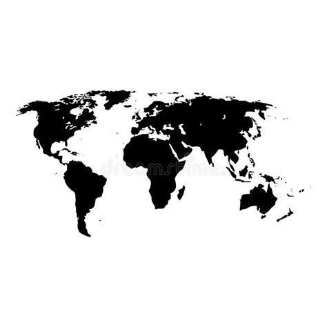 World Map Black Icon In Circle Vector Illustration Stock Vector