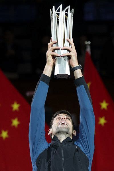 14 October 2018 Novak Djokovic Of Serbia Pose With Trophy After