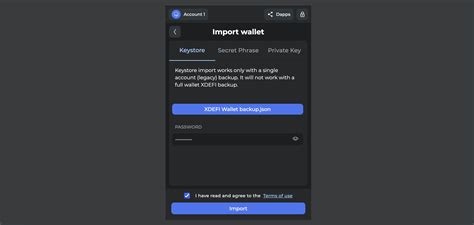 How To Restore A Wallet From A Json File In Xdefi Wallet