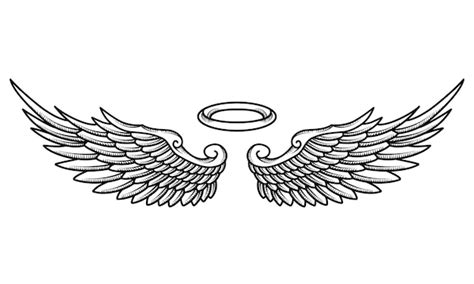 Premium Vector | Vector angel wings tattoo design