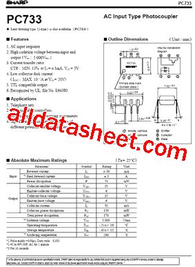 PC733 Datasheet(PDF) - Sharp Corporation