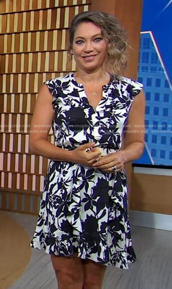 Wornontv Ginger’s Black And White Floral Mini Dress On Good Morning America Ginger Zee