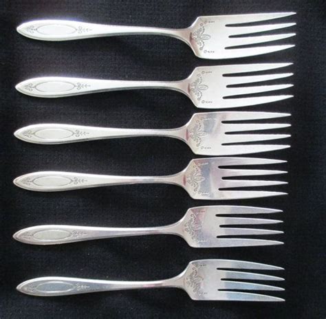 6 Silverplate Salad Forks Adam 1917 Pattern Community Plate Etsy