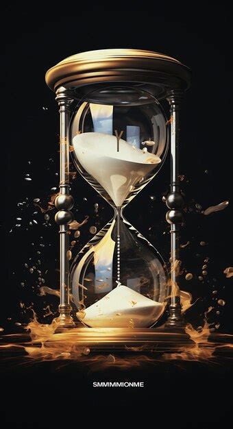 Premium Ai Image Design Of Time Is Money Hourglass Clocks Monochromatic Black And White Poster