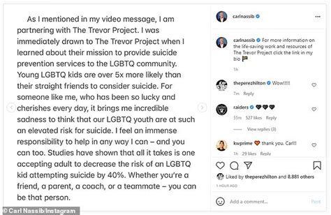 Carl Nassib Becomes First Active NFL Player To Come Out As Gay Daily Mail Online