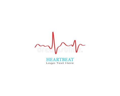 simple design heartbeat pulse template vector stock illustration