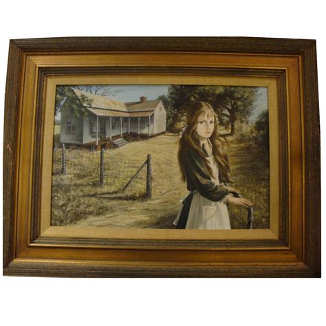 Rare Large Original Museum Painting Of A Girl Outdoors Pati Bannister