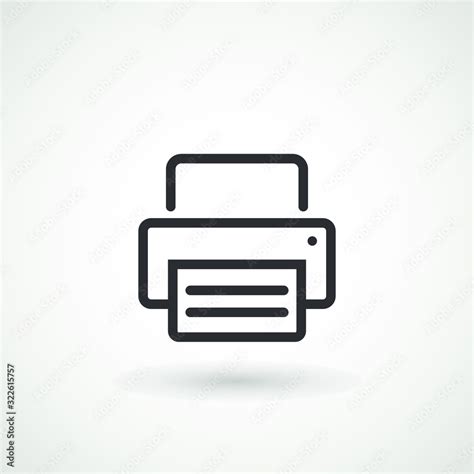 Printer Or Fax Icon Editable Stroke Web Symbol In Flat Style