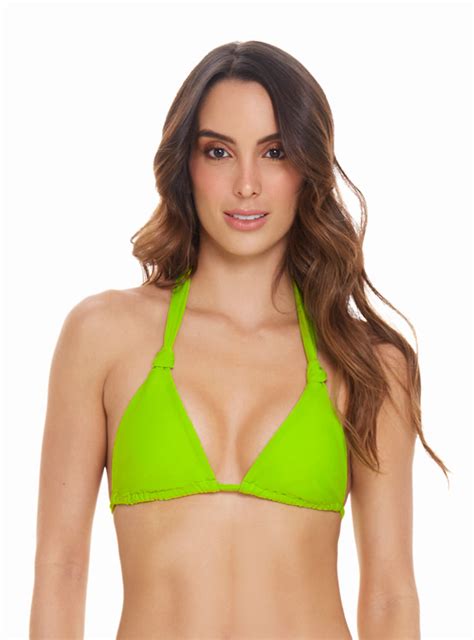 Ripley Top Bikini Mujer Chamela Verde Triangular Con Nudos