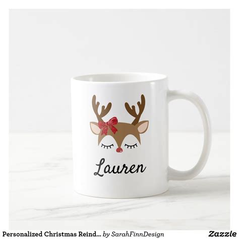 Personalized Christmas Reindeer Coffee Mug Zazzle Mugs