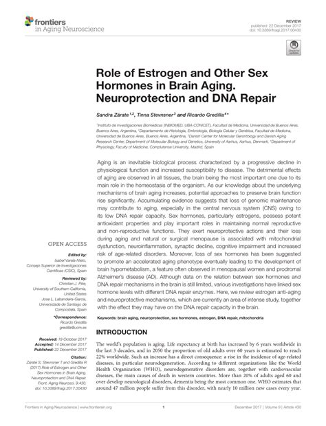 PDF Role Of Estrogen And Other Sex Hormones In Brain Aging
