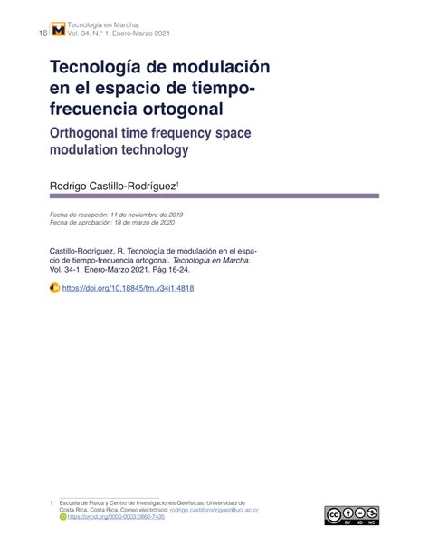 Pdf Tecnolog A De Modulaci N En El Espacio De Tiempo Frecuencia