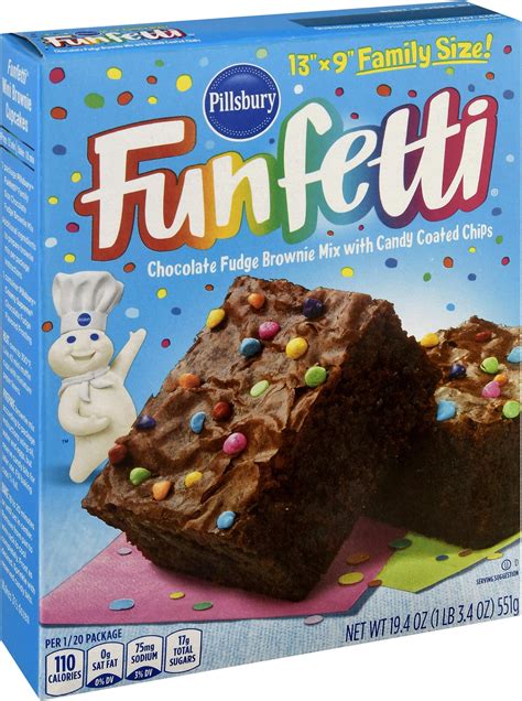 Pillsbury Funfetti Chocolate Fudge Brownie Mix 194 Ounce Pack Of 12 Books