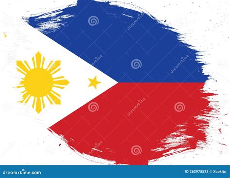 Philippines Flag On Distressed Grunge Brush Background Stock Image