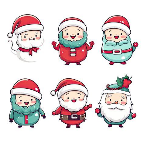 Set Of Cute Christmas Element Decoration Illustration Template Icon