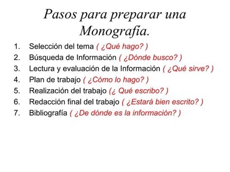 Pasos Para Realizar Una Monograf A Ppt