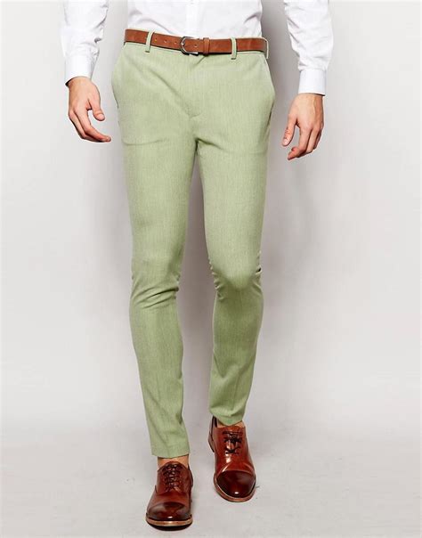 Asos Super Skinny Suit Pants In Sage Green For Men Lyst Canada