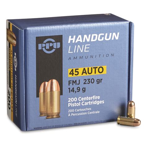 Ppu Handgun Line Acp Fmj Grain Rounds Acp