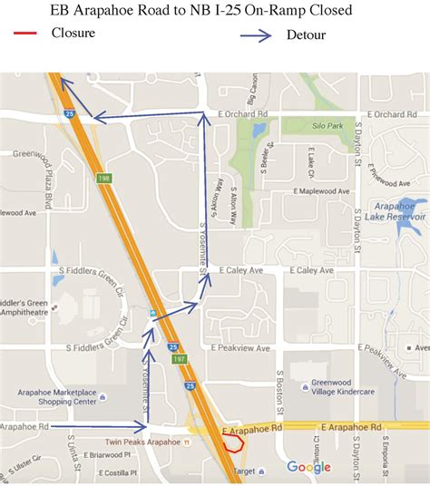 Weekend Closure: Eastbound Arapahoe Road On-Ramp to Northbound I-25