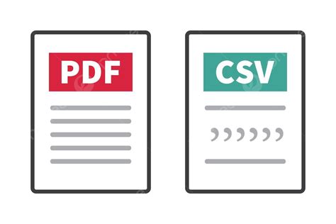 Vector Icons For Pdf And Csv Files Computer Illustration File Vector