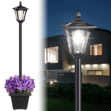 Suponar 64" Solar Lamp Post Light, Light Outdoor Waterproof with ...