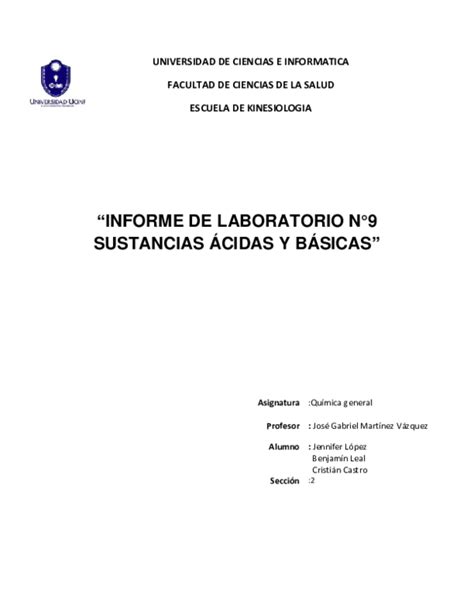 Pdf Universidad De Ciencias E Informatica Facultad De Ciencias De La