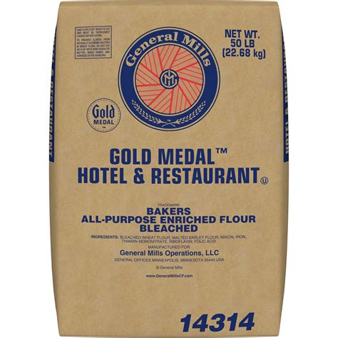 Gold Medal H R Flour All Purpose Bleached Enriched Malted 50 Lb