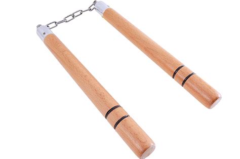 Nunchaku Engraved Rings Wood And Chain Dragonsportseu