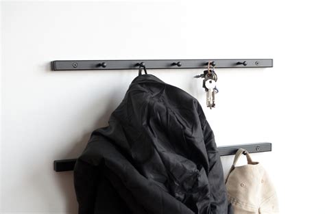 Metal Wall Mounted Coat Rack With Hooks Industrial Entryway - Etsy