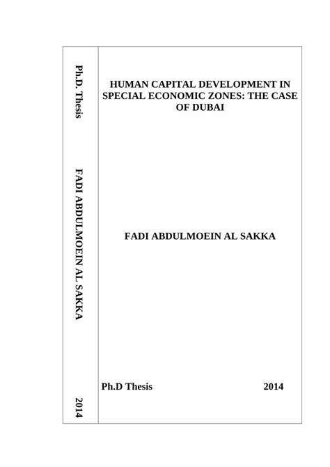 Pdf Ph D Human Capital Development In Special Economic Zones Usir