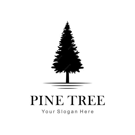 Premium Vector Pine Tree Silhouette Vector Logo