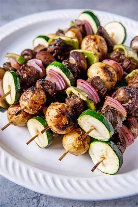 best beef shish kabob recipe on skewers