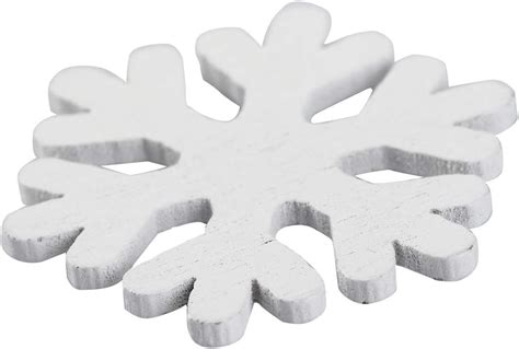 Wooden White Snowflakes Ornamentssnowflake Craft Supplies100pcs Ebay