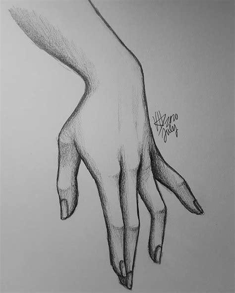 A Pencil Drawing Of A Hand Reaching For Something