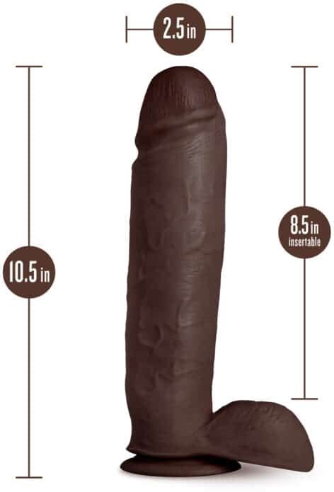 Au Naturel Huge 10 Inch Dildo Chocolate Blush Novelties I