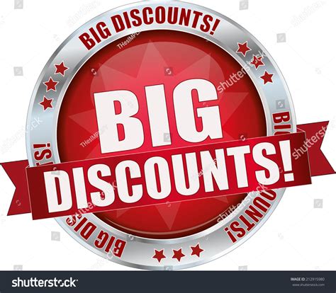 Modern Red Big Discounts Sign Stock Vector Illustration 212915980 ... 