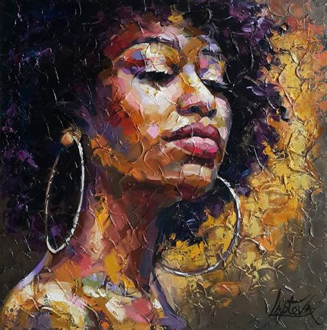 Painting portrait of a black woman - Сourage - portrait african woman ...