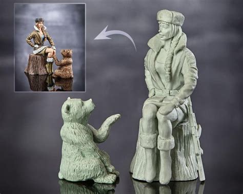 Resin Kit Model To Paint Girl With Teddy Bear T For Etsy In 2020