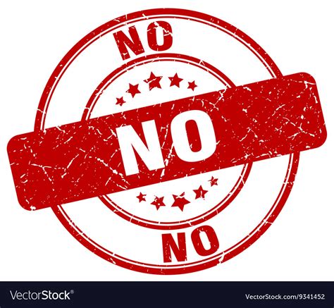 No Red Grunge Round Vintage Rubber Stamp Vector Image