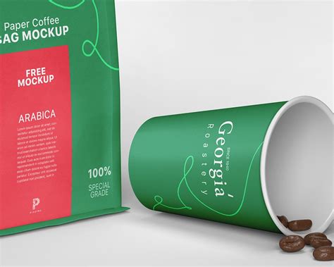 Free Coffee Paper Bag And Cup Mockup Psd Psfreebies