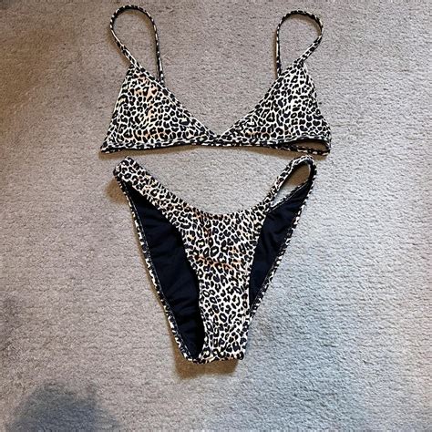 Motel Rocks Leopard Print Bikini Size Small Top Depop