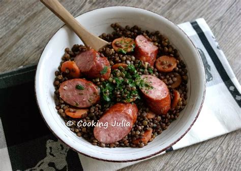 Cooking Julia Saucisses De Montb Liard Aux Lentilles Vertes