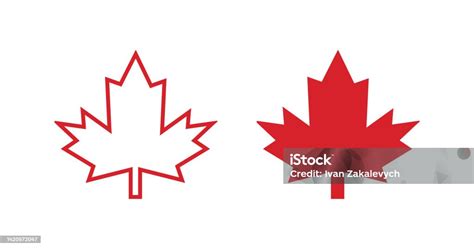 Maple Leaf Icon Canada Symbol Sign Foliage Vector Stock Illustration