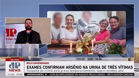 Bolo envenenado Exames confirmam arsênio na urina de três vítimas