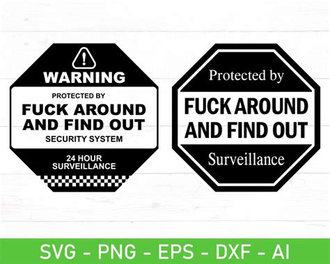 Protected By Fuck Around And Find Out Surveillance Svg Nd Amendment Svg Etsy
