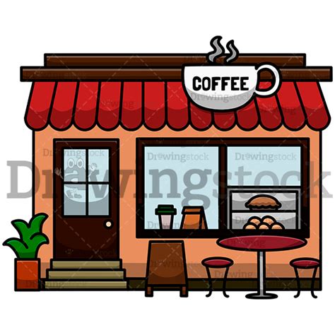 Coffee Shop Vector Cartoon Drawing Image - drawingstock.com