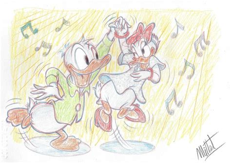 Donald & Daisy Duck - "Dancing in the Disco" - Signed - Catawiki