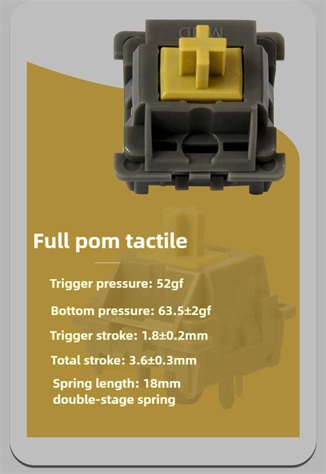 MMD Candy Switch Tactile 5pin 52g POM Customed Hot Swappable Factory Prelubed DIY 10PCS สาหรบ