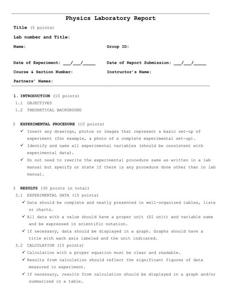 Free Printable Lab Report Templates PDF Word