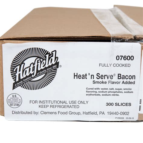 Hatfield Heat N Serve Fully Cooked Bacon 300 Case